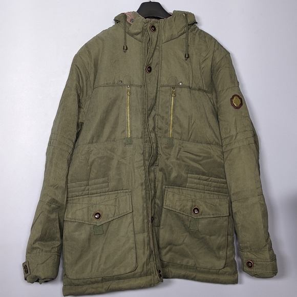 NEW Original Jackets Military Stylish Mens Hooded Winter Coat Green XL - Picture 1 of 2
